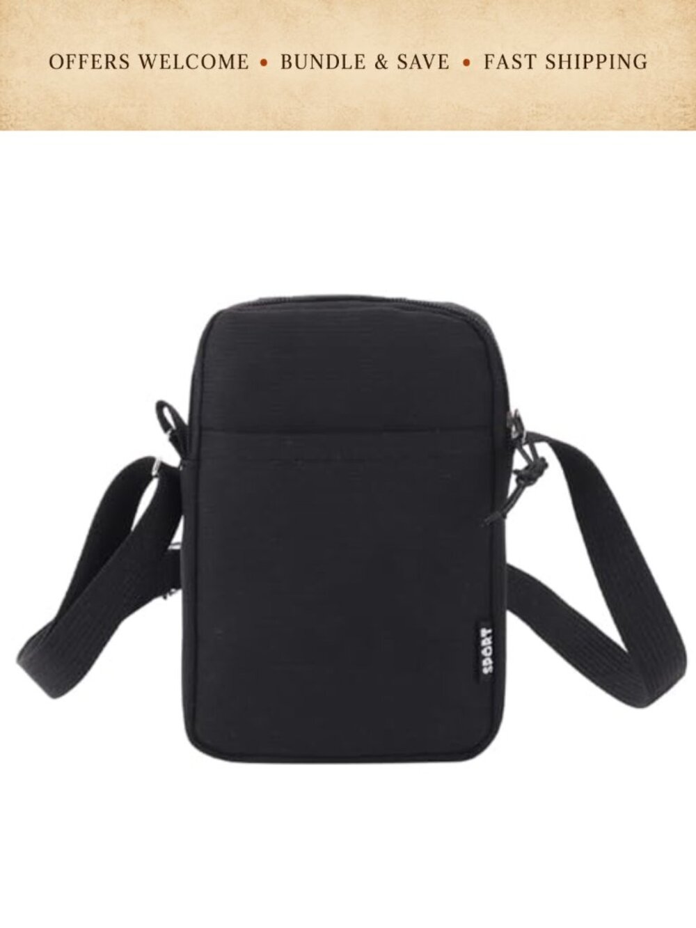 Canvas Small Crossbody Bag Satchel Mini Shoulder Purse Zipper Pockets